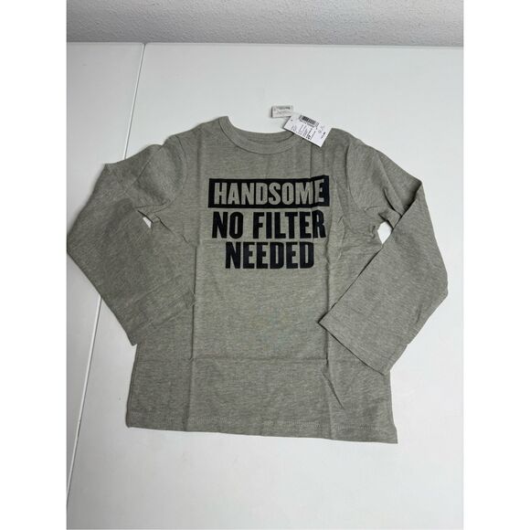 NWT The Children’s Place Handsome Tee Shirt Long Sleeve Green Cotton Size 4T - Picture 1 of 7